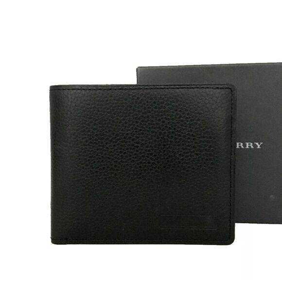 BURBERRY Logo Leather Bifold Wallet Black - Picture 1 of 8